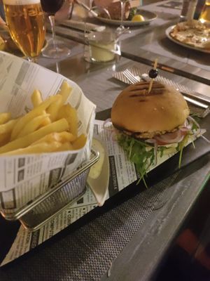 The vege burger at Restaurant Palac in Baska Voda