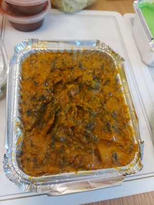 Saag aloo at Chefs Kitchen Indian Restaurant in Kidderminster