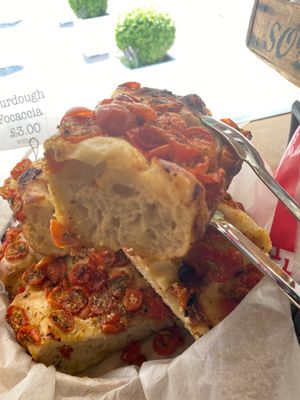 Sourdough focaccia  at Wapping Sourdough in East London