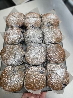 Blueberry and vanilla muffins  at Wapping Sourdough in East London
