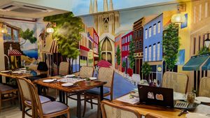 Level 1 indoor seating at Clover Plant Based Kitchen & Bar  in Central Singapore