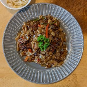 Vegan Stir Fry Beefless Hor Fun at Clover Plant Based Kitchen & Bar  in Central Singapore
