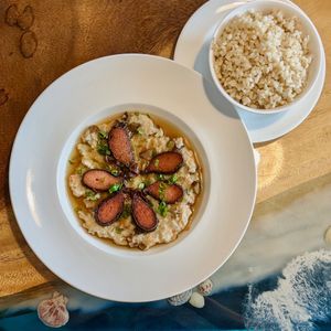 Vegan Steamed Minced Meat with Salted Fish at Clover Plant Based Kitchen & Bar  in Central Singapore