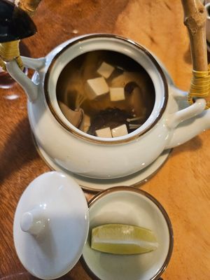 Teapot Mushroom Soup ~ 4/12/23 at Clover Plant Based Kitchen & Bar  in Central Singapore