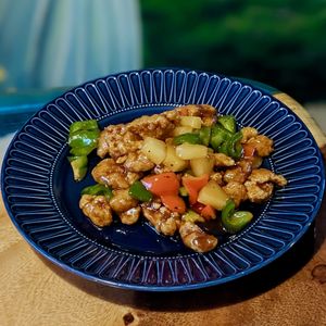 Vegan Sweet & Sour Pork at Clover Plant Based Kitchen & Bar  in Central Singapore