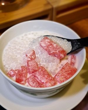 Watermelon sago dessert at Clover Plant Based Kitchen & Bar  in Central Singapore