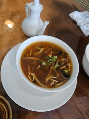 Hot and sour soup ~ 2/1/24 at Clover Plant Based Kitchen & Bar  in Central Singapore