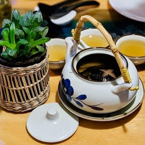 The best selling teapot mushroom soup #Veganuary at Clover Plant Based Kitchen & Bar  in Central Singapore