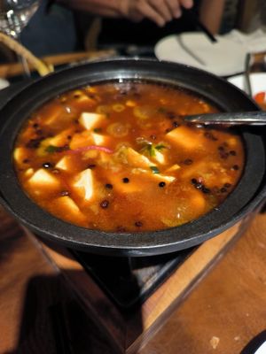 Mapo Tofu so good to go with rice! at Clover Plant Based Kitchen & Bar  in Central Singapore