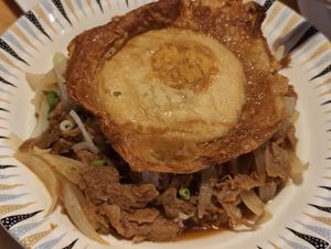 Gyudon with vegan egg at Clover Plant Based Kitchen & Bar  in Central Singapore