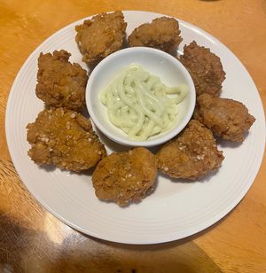 Nuggets with wasabi dip  at Clover Plant Based Kitchen & Bar  in Central Singapore