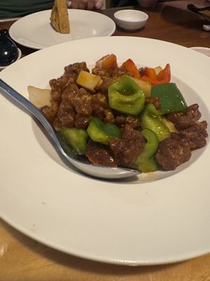 Sweet and sour  pork   at Clover Plant Based Kitchen & Bar  in Central Singapore