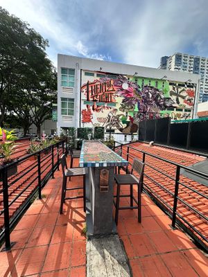 rooftop dining at Clover Plant Based Kitchen & Bar  in Central Singapore