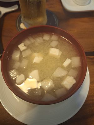 Miso soup at Clover Plant Based Kitchen & Bar  in Central Singapore
