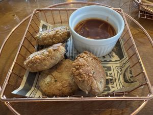 Chilli crab cake  at Clover Plant Based Kitchen & Bar  in Central Singapore