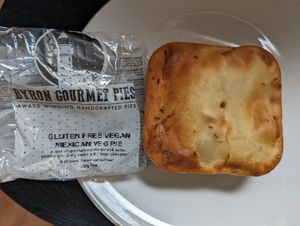 vegan hot pie at Northey Street Organic Farmers Market in Windsor