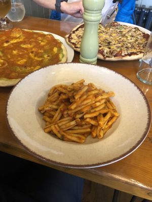 Pizza, garlic bread and pasta  at Brizzolari's in Rowlands Gill