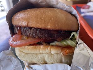 Impossible burger without cheese  at Chubby's Kitchen in Abu Dhabi