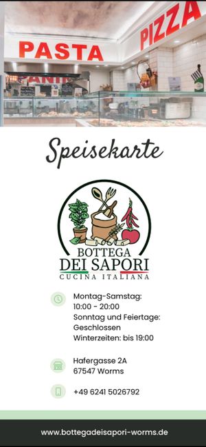 Öffnungszeiten & Telefonnummer at Bottega dei Sapori in Worms