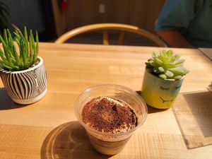 Tiramisu. A vegan tiramisu. Just amazing. at Ramen O'Bowl in Cambridge