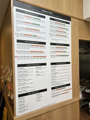 Menu  at Ramen O'Bowl in Cambridge