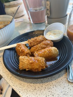 Buffalo drumsticks  at Ramen O'Bowl in Cambridge