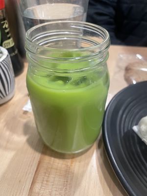 Thai iced green teaa  at Ramen O'Bowl in Cambridge
