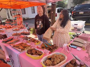 At the Monroe FM. Hard to choose so we took one of each!  at Nishi's Vegan Creations in Stroudsburg