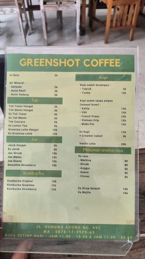 at Greenshot Vegan Coffee in Denpasar