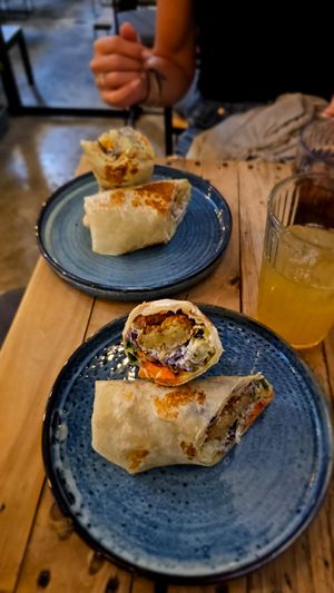 Good falafel wrap and tempe wrap at Onions in Koh Tao