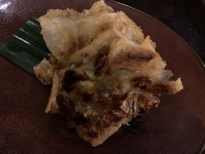 Terrible photo, but fantastic roti  at Sugarcane Restaurant in Coogee