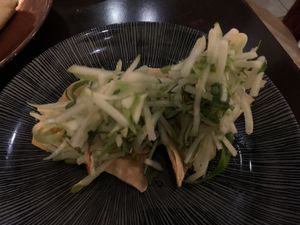 THE BEST - tortilla with apple, so fresh, crisp, juicy, delicous  at Sugarcane Restaurant in Coogee