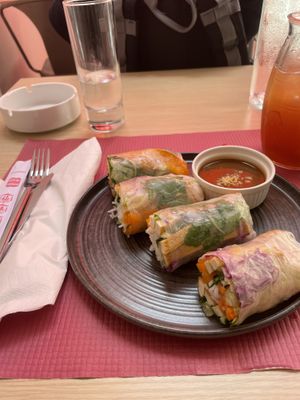 Fresh vegan spring rolls  at Vietnam Street Food in Athens
