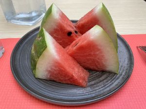  complimentary watermelon at Vietnam Street Food in Athens