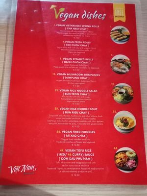 Menu at Vietnam Street Food in Athens