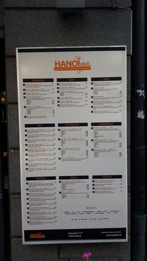 Menu at Hanoi Deli Colonnaden in Hamburg