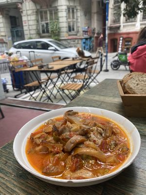 Cooked Mushroom   at Leylak Cafe in Istanbul