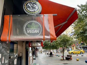 Outside  at Leylak Cafe in Istanbul