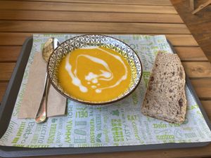Soup with sourdough bread  at SUPA in Varna
