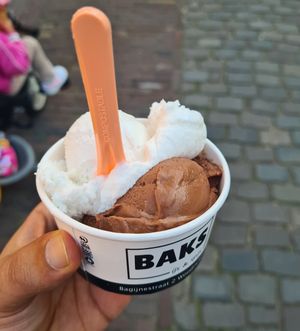 Coconut & chocolate ice cream at IJs & Spijssalon Baks in Woudrichem
