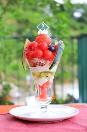 Watermelon Parfait at Kannonyama Fruits Parlour Kinokawa - 観音山フルーツパーラー紀の川 in Wakayama