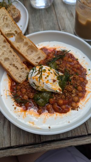chickpea cilbin (includes egg and yoghurt so not vegan) at Single O in Surry Hills