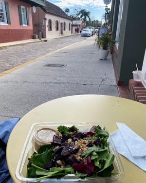 Great view on the patio tablee  at The Sprout Kitchen    in St Augustine