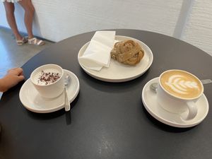 Coffee scroll and babychino!  at Suuapinga - Specialty Coffee in Munich