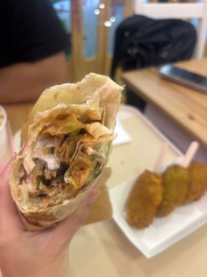 Inside veg kebab (like doner meat not veg, so good!)  at Green M'ama in Naples