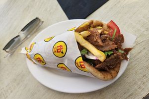 Vegan Gyros Pita at Cactus Restaurant in Rhodes