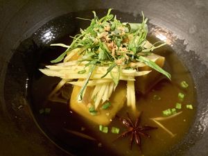 Course 5 -vegan substitute - pumpkin  at Cuisine Wat Damnak in Siem Reap