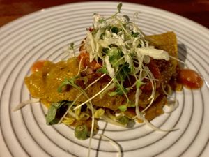 Course 6 Toasted rice bancheo  at Cuisine Wat Damnak in Siem Reap