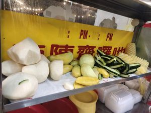 Fresh ingredients for rojak at Chen Ee Vegetarian Food 正一素食 in Ipoh