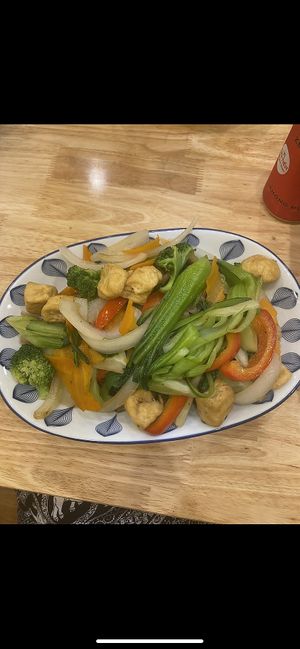 Tofu with stir fried vegetables   at Little Hanoi in Penang